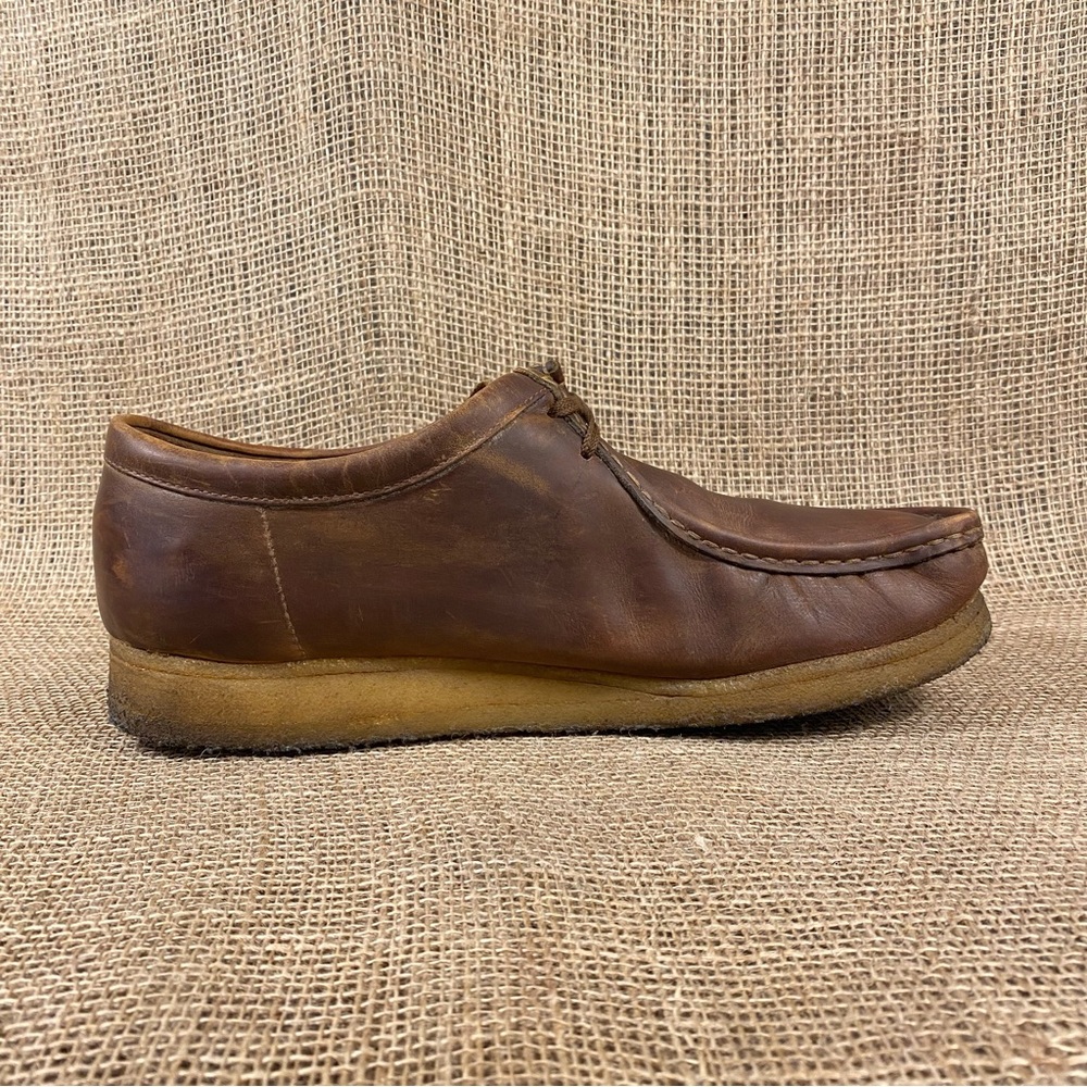 Clarks Wallabies Originals Brown Leather Beeswax Chukka Shoes Size 13 M - Picture 4 of 10